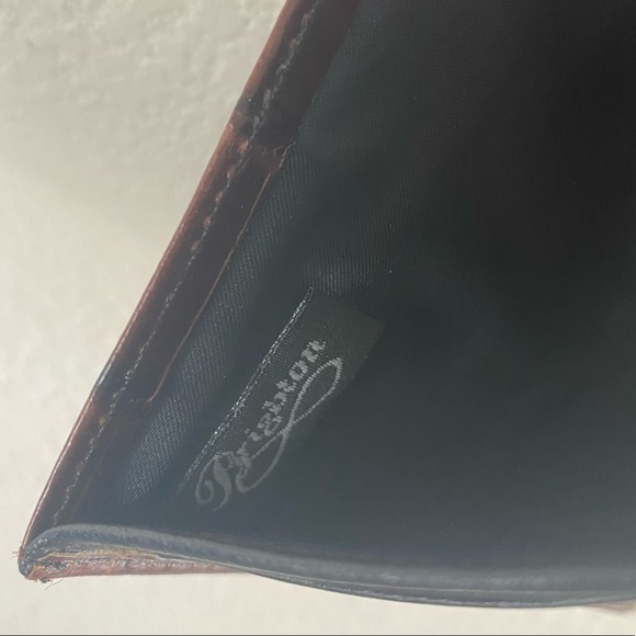 Brighton Croc Embossed Leather Brown Wallet On Strap Heart Coin-purse Billfold - Picture 8 of 10